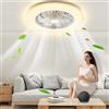 Aigostar- Ventilatore da Soffitto con Luce Alexa, 40W, 4400LM, 2700K-6500K Dimmerabile, Plafoniera Ventilatore Soffitto con Telecomando e Gateway, Silenzioso, 6 Velocità, φ50CM