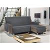 BIANCHERIAWEB Copridivano con Penisola Sofà Cover Trapuntato Antimacchia Double Face 240cm Grigio Scuro