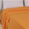 LARA MORADA - Lenzuolo Sopra Singolo, 100% Cotone, Made In Italy, Tinta Unita, Per Letto 1 Posto, 150X290 cm, Arancio