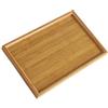 HEIBTENY Vassoio da portata multifunzione in legno di bambù, piatto piatto, vassoio rettangolare in bambù, stoviglie, vassoio per cucina, feste, teiera (28 x 19 cm)