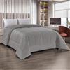 INTRECCI Trapunta Matrimoniale 260x260 cm GSM 555 Effetto Velluto Piumino Invernale, Trapunta Piumone 2 Piazze Autunno Inverno Duck Friendly Velluto Grigio