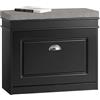 SoBuy Scarpiera Salvaspazio Slim con Seduta - Panca Scarpiera da Ingresso Contenitore in Legno, Mobile Scarpiera Ingresso per Scarpe, Regolabile, Nero L60*P24*A51 cm, FSR82-K-SCH