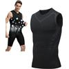 SHEKINI 2025 Ionic Maglietta intima da uomo a compressione elastica canotta senza maniche Body Shaper, bianco, M