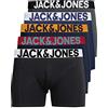 JACK & JONES 12204864 - Confezione di 5 mutande boxer da uomo, colore bianco, nero, blu e grigio, XXL