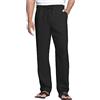 NANAMEEI Pantaloni estivi da uomo, in lino, leggeri, senza pieghe, con coulisse, S-3XL, Nero , XL