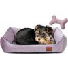 FUUFEE Cuccia Cane Interno | 60 x 40 cm | Letto Per Cani E Gatti Di Piccola Taglia | Lavabile Brandina Per Cani | Rivestimento Sfoderabile Con Cerniera