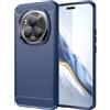 owlhold Cover per Honor Magic 6 Pro 5G, Custodia Spazzolata e Fibra di Carbonio Morbido Silicone TPU Slim Fit Case, Antiurto, Antigraffio, Antiscivolo, Protezione Grado Militare, Blu
