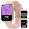 Bebinca Smartwatch DONNA (Effettua/Risponde alle chiamate VIVAVOCE) 1.69" HD Display Assistant vocale Microfono/28 Sport/Cuore/SpO2 IP68 Impermeabile Android/IOS (Oro