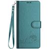 SEAHAI Cover per Motorola Moto G56 5G Portafoglio, Custodia con Carino Gatto in Rilievo Premium PU Pelle Antiurto Case con Kickstand/Slot per Schede/Protezione RFID, Verde scuro