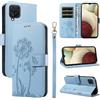 Bravoday Cover per Samsung Galaxy A12 4G / Galaxy M12, Custodia in PU Pelle Portafoglio Flip Schede con Slot per Carte, Magnetica Antiurto Cover per Galaxy A12 4G / M12, Azzurro