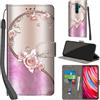 PHINIENLAND Cover per Xiaomi Redmi Note 8 Pro Case PU Pelle Custodia [Kickstand] [Chiusura magnetica] [Slot per Schede], Portafoglio Flip Custodia per Redmi Note 8 Pro,Rosa