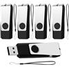 ABLAZE Chiavetta USB 16GB 5 Pezzi ABLAZE PenDrive 16GB Girevole Pennetta USB 2.0 per Archiviazione Dati con Corda (Nero)