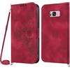 Netany Cover per Samsung Galaxy S8 Plus con Cordino, Flip Portafoglio Custodia in Pelle, [2 Porta Carte][Chiusura Magnetica],Custodia Libro Antiurto Cover con Laccio per Samsung S8 Plus (Rosso)