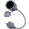 HuaLiSiJi Cavo di Prolunga Schuko 16A 250V Prolunga Schuko Impermeabile con Contatto di Protezione Cavo prolunga IP44 per Esterno o Interno, Casa, Ufficio (Grigio, 1.5 m)