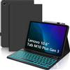WAVATA Tastiera per Lenovo Tab M10 Plus 3 Generazione 10.6'' 2022 con Retroilluminata, Custodia Tastiera per Lenovo Tab M10 Plus Magnetica Bluetooth Italiano Staccabile Cover QWERTY Layout, Nero