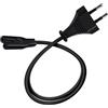 HuaLiSiJi Cavo Alimentazione TV Cavo C7 2.5A 250V Spina Euro Presa Gomito C7 90°Cavo 2x0.75mm² per PS4, PS5, TV, Laptop, Monitor, Stampante (Nero, 1m)