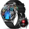 YUPENG Smartwatch Uomo con ECG+HRV/Acido Urico/𝐆li𝐜𝐞𝐦𝐢𝐚, 1.45 AMOLED Rotondo Orologio Fitness con Pressione Sanguigna/Cardiofrequenzimetro/Analisi Sonno 24H, SOS/IP68 per Android iOS