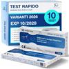 AREA LAB 10X Tamponi COVID-19 Nuove Varianti | Test Antigenici Rapidi | Tampone Covid Certificato CE | Registrato Ministero Salute | Rileva Varianti 2026 | Tampone Nasale Fai da Te | Risultato in 15 Minuti