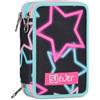 SJ GANG STYLE JAM GANG Astuccio Scuola 3 Zip, Rosa, Portapenne Triplo Scomparto Completo Di Penne, Matite, Colori, Accessori Zaino, Scuole Elementari, Bambina