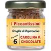 I Piccantissimi - CAROLINA REAPER CHOCOLATE peperoncino piccantissimo in vasetto da (13 gr) - Scaglie di Peperoncino a lunga coltivato in Italia (2.000.000 SHU)