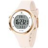 caprock Orologio digitale da donna con display a LED, impermeabile fino a 5 atm, orologio sportivo da donna, orologio sportivo con sveglia/cronometro/luminoso/conto alla rovescia