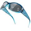 TJUTR Occhiali da sole polarizzati fotocromatici da donna con protezione UV400 e lenti adattive e strass decorazione onda modello tempio per guida, sport e uso quotidiano, A Gradal Blue/Adaptive