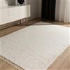 benuta Pop Tappeto cotone Tom - Crema 200x300 cm - Tessuto a mano per camera da letto, salotto, soggiorno - Riciclato - Adatto al riscaldamento a pavimento