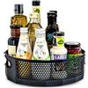 Fyfjur Portaspezie Girevole, portaspezie girevole in plastica priva di BPA, Lazy Susan Piatto girevole porta spezie, Organizer Cucina, Porta Spezie Salvaspazio, Porta Spezie Organizer Cucina (nero)