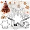 Srup 10 Pezzi Mini Formine Biscotti, Set Stainless Cookie Cutters, Set di formine per biscotti forma stella, Stampo per Biscotti In Acciaio Inossidabile Stella a Cinque Punte, Stella Esagonale Formine