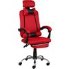 Totò Piccinni Sedia Ufficio BETA Gaming Ergonomica Reclinabile Girevole con cuscini e poggiapiedi con rotelle e poggiatesta (Beta Rosso)