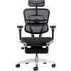 PROCOMFORT ERGOHUMAN Elite Evolution + Poggiagambe Poltrona Ergonomica Che Si Adatta alla Postura con Telaio in Alluminio e Rivestimento in Mesh ad Alta Resistenza all'Usura (Nera)