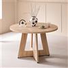GrandCA HOME Tavolo da Pranzo Rotondo 120 cm, Tavolo da Cucina per 4, Tavolo da Pranzo in Legno con Base a Croce per Cucina, Sala da Pranzo, Soggiorno,Rovere