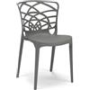 REDÒKASA Sedia in polipropilene ARMONIA, impilabile, resistente ai raggi UV, design moderno, ideale per sala da pranzo, cucina, sala d'attesa, bar, ristoranti o giardino (1, Cemento)