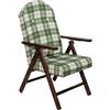 MA MAISON Poltrona Relax Imbottita 4 Posizioni 147x65x16cm -Regolabile, Reclinabile, Poggioli, Tessuto, Soggiorno, Riposo, Casa, Esterno, Veranda- Struttura Legno di Faggio (Verde Scozzese - Noce)
