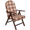 MA MAISON Poltrona Relax Imbottita 4 Posizioni 147x65x16cm -Regolabile, Reclinabile, Poggioli, Tessuto, Soggiorno, Riposo, Casa, Esterno, Veranda- Struttura Legno di Faggio (Marrone Scozzese - Noce)