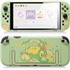 GeekShare Custodia protettiva compatibile con Switch 2, cover rigida in PC sottile agganciabile progettata per console di gioco Switch 2 e controller JC Handle - Matcha Froggy