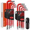 GETLITOOL Set 18PZ Chiavi a Brugola con Braccio a T + Maniglia di Coppia Chiavi Esagonali Combinate Include 9X Chiavi Torx T10-T50 e 9X Chiavi con Testa Sfera 1.5-10mm per DIY Riparazione - Rosso