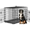 Yaheetech Gabbia per Cani Gatti Kennel in Metallo Cuccioli Pieghevole con Vassoio Rimovibile Doppia Porta e Divisorio Regolabile 122,5 × 73 × 80 cm Nero