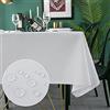 Yeahshion Tovaglia Rettangolare Bianco Antimacchia 140x240cm, Tovaglia Impermeabile Effetto Lino Poliestere per Protezione Tavolo, Sala da Pranzo, Ristorante (Bianco, 140x240cm)