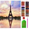 ARTULIO Diamond Painting Kit Completo - Vista di Parigi con Torre Eiffel - 30x40cm - Diamond Painting Kit 5D DIY, Kit di pittura con diamanti per bambini, Pittura Diamante Fai da Te