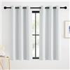 KGORGE Tenda Corta per Cucina Termiche con Anelli Tende per Finestre Piccole Decorazione Cameretta Bambina Oscuranti 2 Pezzi L 90 x A 120 CM, Grigio Perla