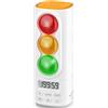 MeesMeek Timer digitale semaforico audiovisivo, display LCD regolazione del volume, con 4 suonerie per bambini aula casa cucina gioco conto alla rovescia pausa memoria (Bianco)