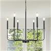 LynPon Nero Lampadario Vintage, 6 Luci Lampada a Sospensione Rustico Lampadario Salotto, Ø 68 cm Lampadario Industriale per Soggiorno Camera da Letto Cucina Sala da Pranzo, E14