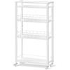 HOOBRO Carrello da Cucina a 4 Ripiani, Carrello di Servizio Stretto e Multifunzione, con Ruote e Cestelli in Rete, per Cucina, Bagno, Sala da Pranzo, Lavanderia, Bianco EWW17TC01
