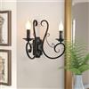 Ganeed Applique da Parete Vintage Ferro Battuto E14 2 Luci Nero 2 Pezzi | Lampada a Muro in Stile Retrò per Soggiorno, Camera Letto e Scale, Luce Ambientale Calda, Montaggio a Parete, 2 Unità