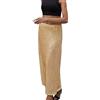Generic Maxi gonna da donna con paillettes a vita alta dritta lucida con spacco lucido, con design elastico in vita, comode gonne taglie forti per donne UK, abbigliamento casual primavera estate, Oro, L