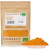 FRISAFRAN | Curcuma in polvere BIO 100g | Digestivo | naturale | Polvere radice di curcuma | macinata | cibo bio | integratore | Curcuma-pura | senza additivi | Origine India