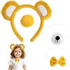 APOMOONS Set di 4 Costumi da Orso, Orecchie da Orso Cerchietto Fiocchi Naso Coda, Cerchietto da Orso per Bambini, Accessori in Maschera per Carnevale, Cosplay, Festa di Halloween, Giallo