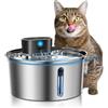VINGVO Fontanella per Gatti Senza Fili, 3,2L Fontana per Gatti Con Sensore, Dispenser Acqua Gattis, Ricaricabile Silenziosa Distributore Acqua Gattis Con Finestra Trasparente (Rotondo, 3.2L)