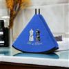 Villages de Provence - Set di 2 strofinacci per mani sale e pepe - rotondo con attacco - blu - motivi ricamati - 100% cotone - diametro 65 cm - cucina o bagno - lavabile in lavatrice